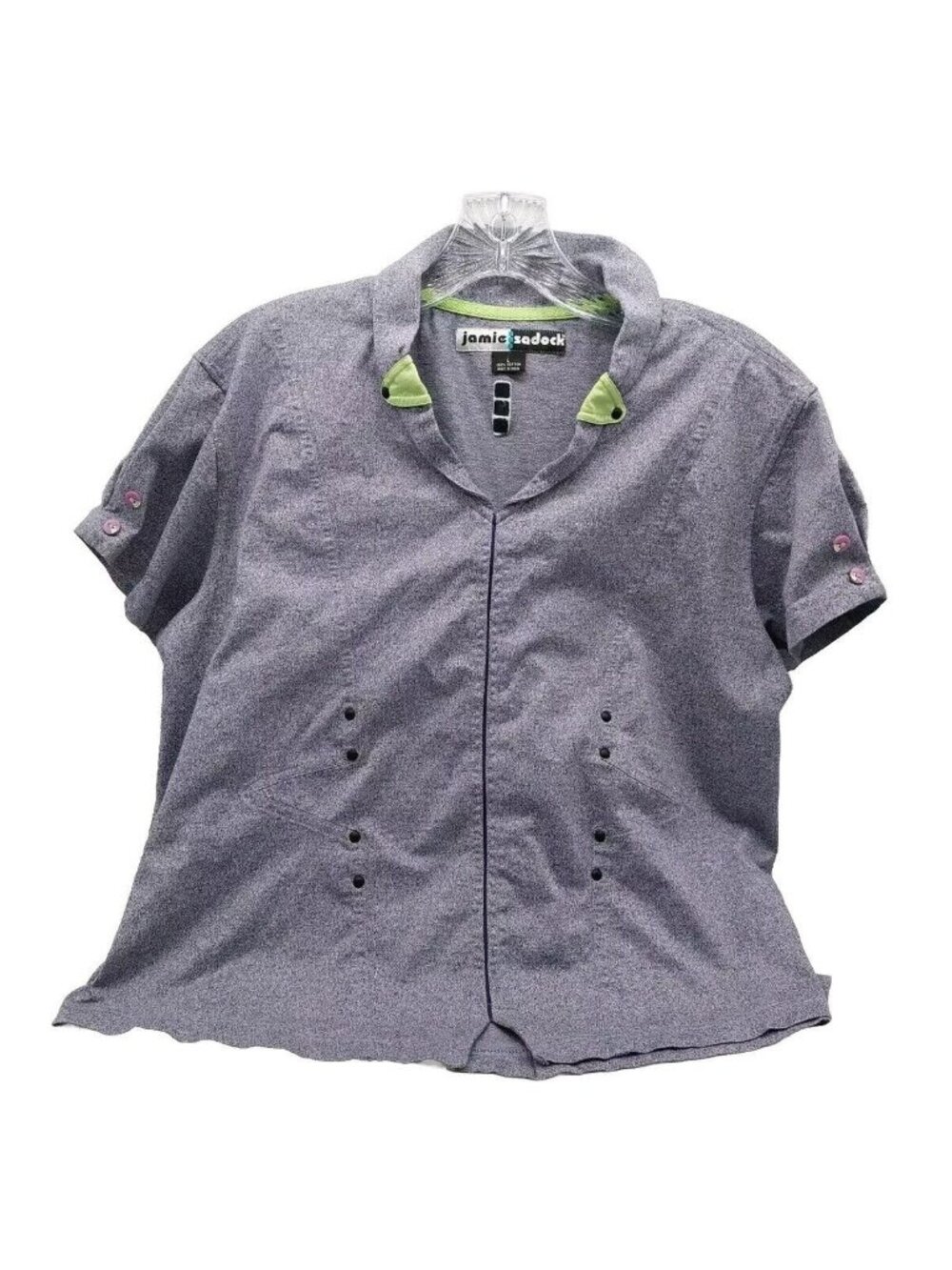Jamie Sadock Womens Size Large Golf Shirt Purple Green